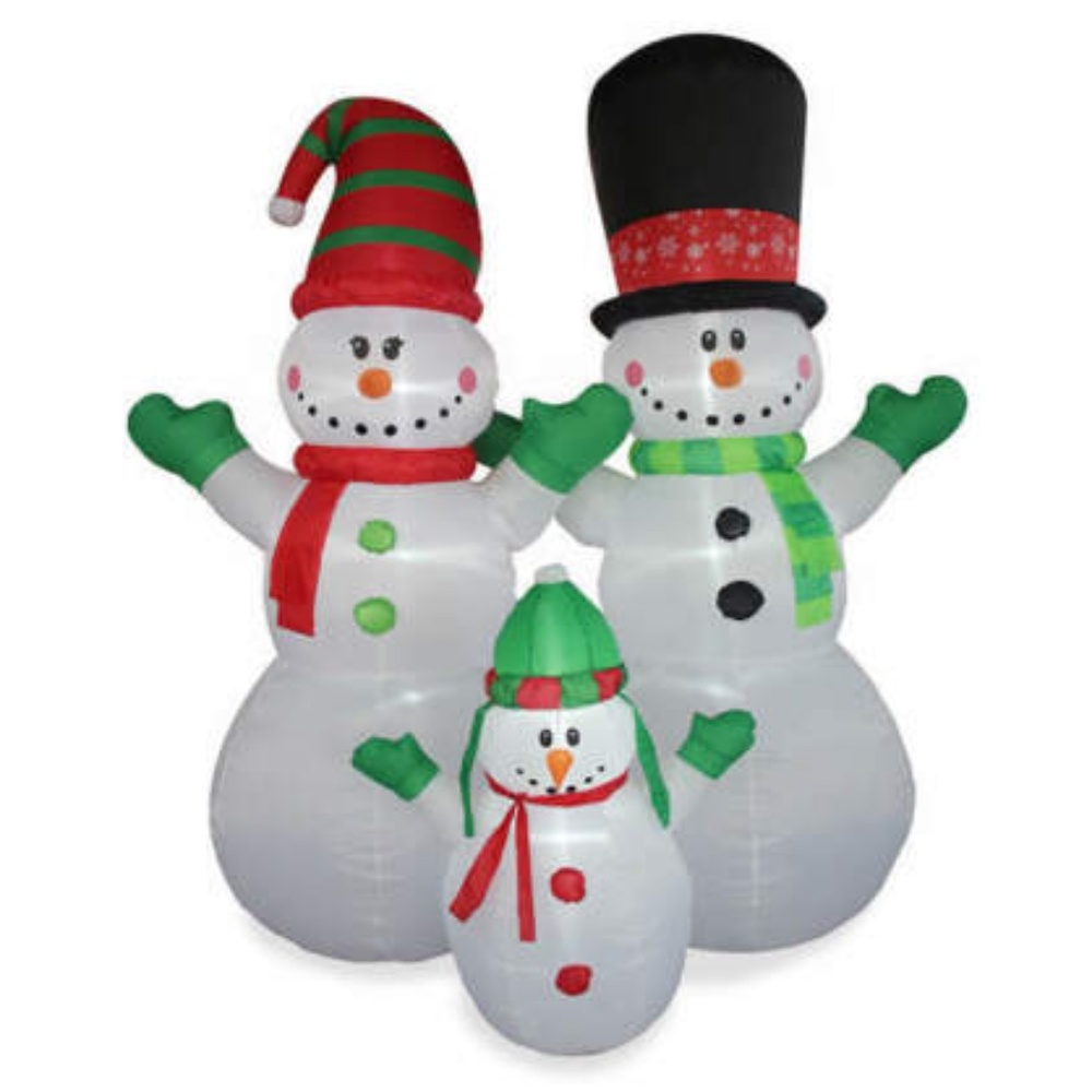 8Ft.Inflatable LED Snowman Family Yard Decor
